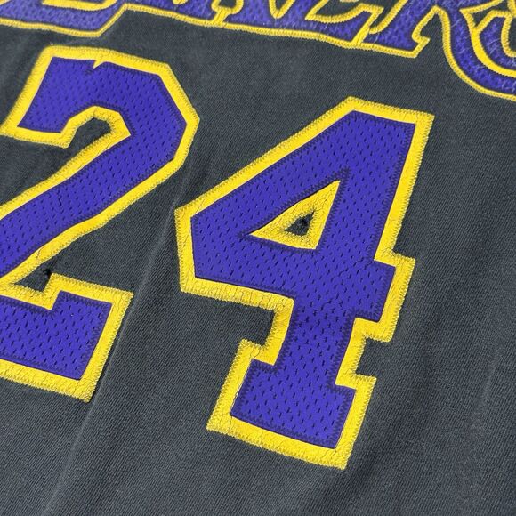 Adidas Kobe Bryant Los Angeles Lakers #24 NBA T-Shirt Black Mens Size M - Picture 3 of 7
